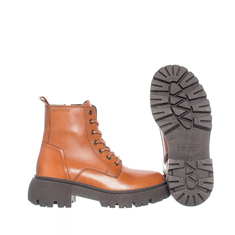 Pandora Chunky Laced boots — Cognac