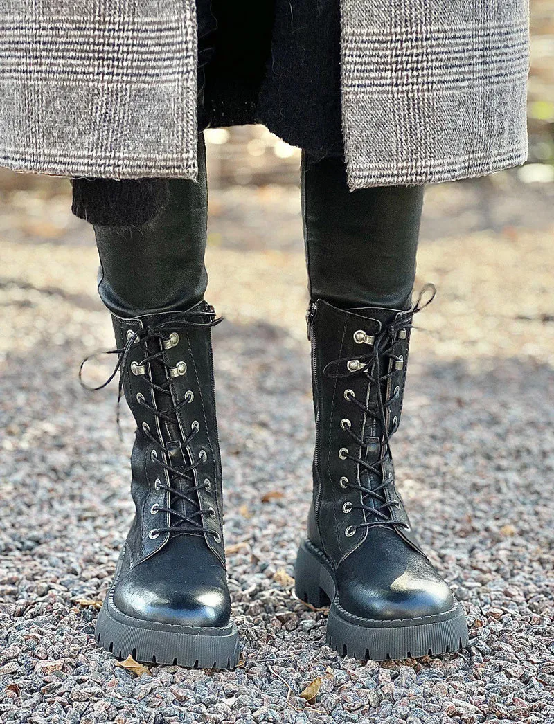 Aretha Laced boots — Black