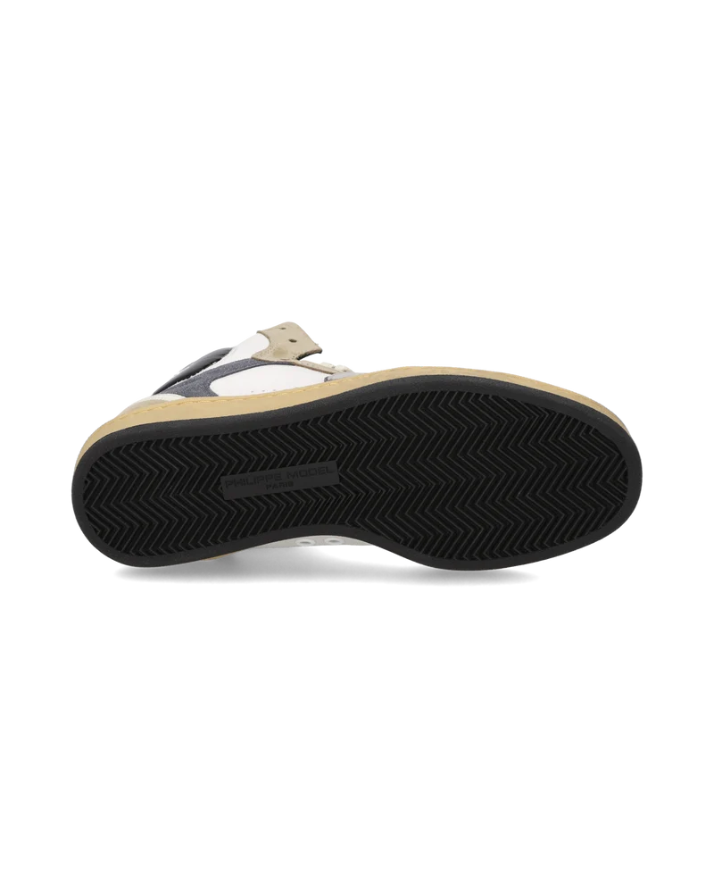 Sneakers Pgal High Women, White Black Beige