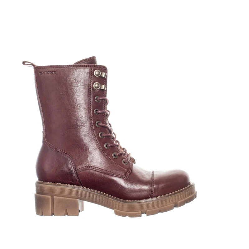 Cecilia Laced boots — Dark red