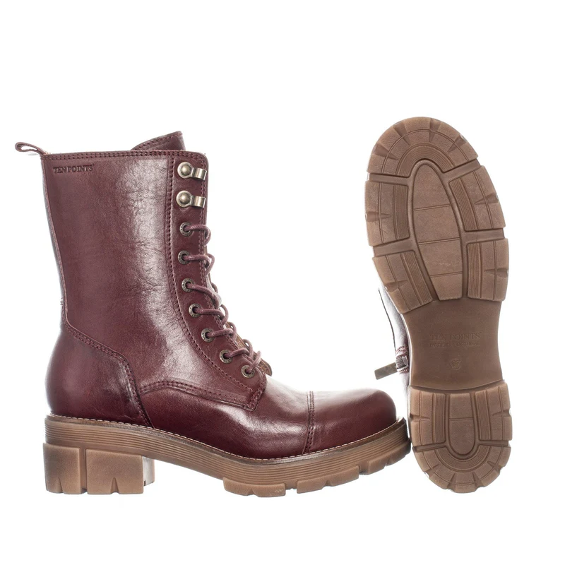 Cecilia Laced boots — Dark red