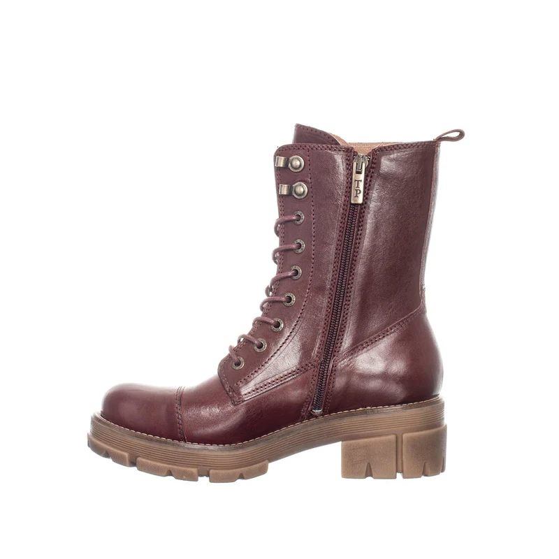 Cecilia Laced boots — Dark red