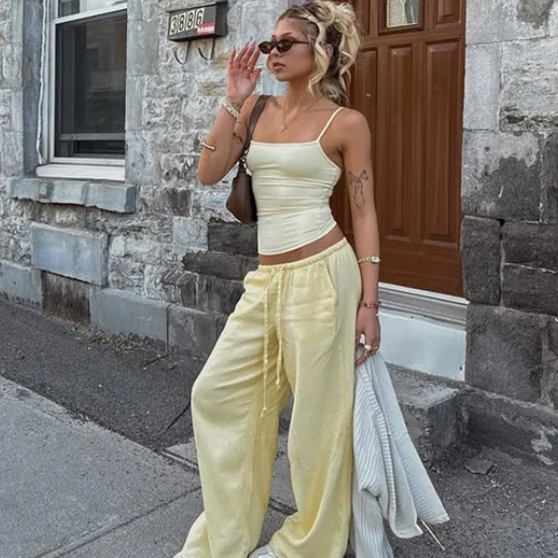 Velmira Damen Weite Sommerhose mit Hoher Taille und Lockerem Schnitt