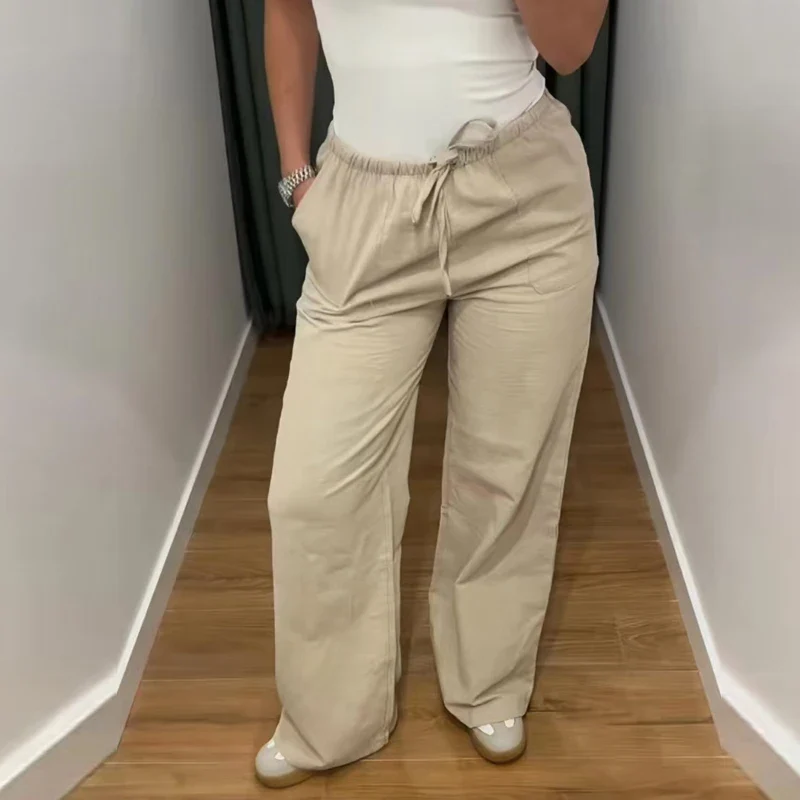 Velmira Damen Weite Sommerhose mit Hoher Taille und Lockerem Schnitt