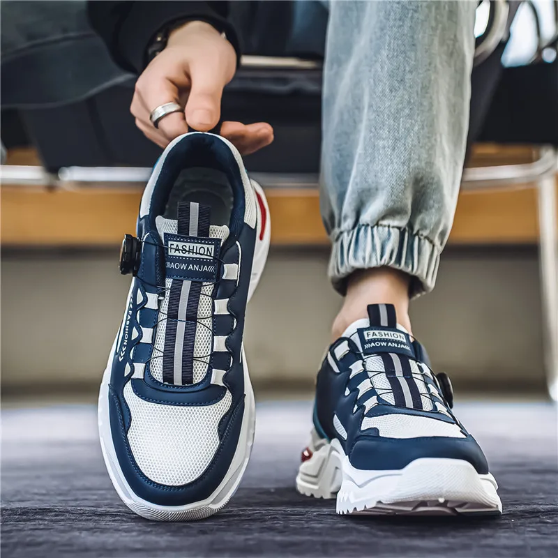 Rovento Herren Sneakers mit Drehverschluss und Mesh
