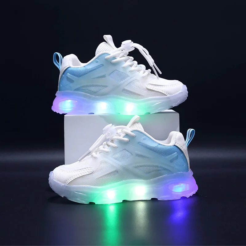 Kinder LED Sneakers Unisex mit Klettverschluss und rutschhemmender Sohle
