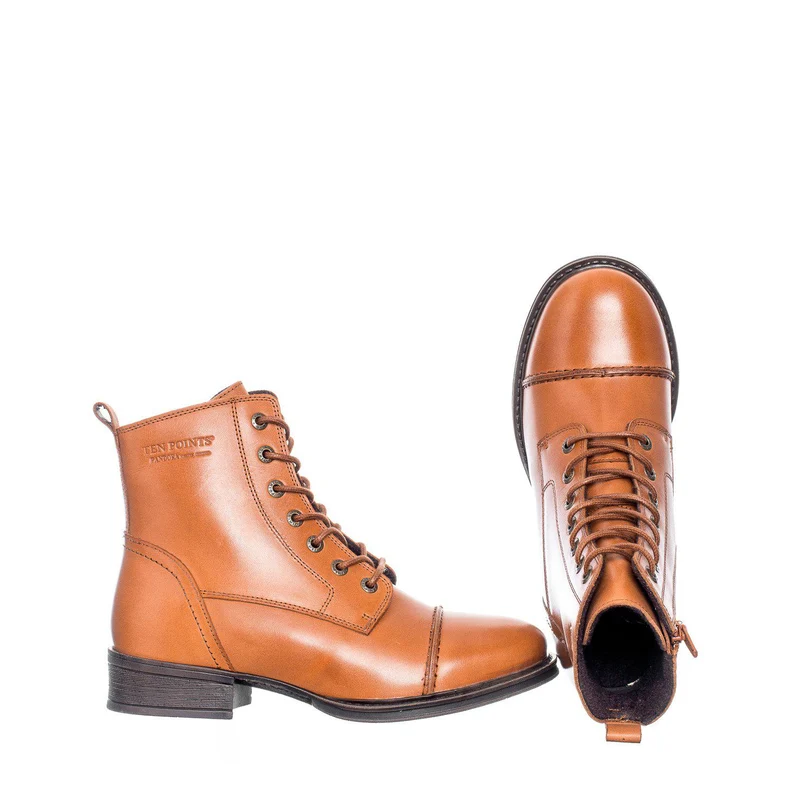 Pandora Laced boots — Cognac