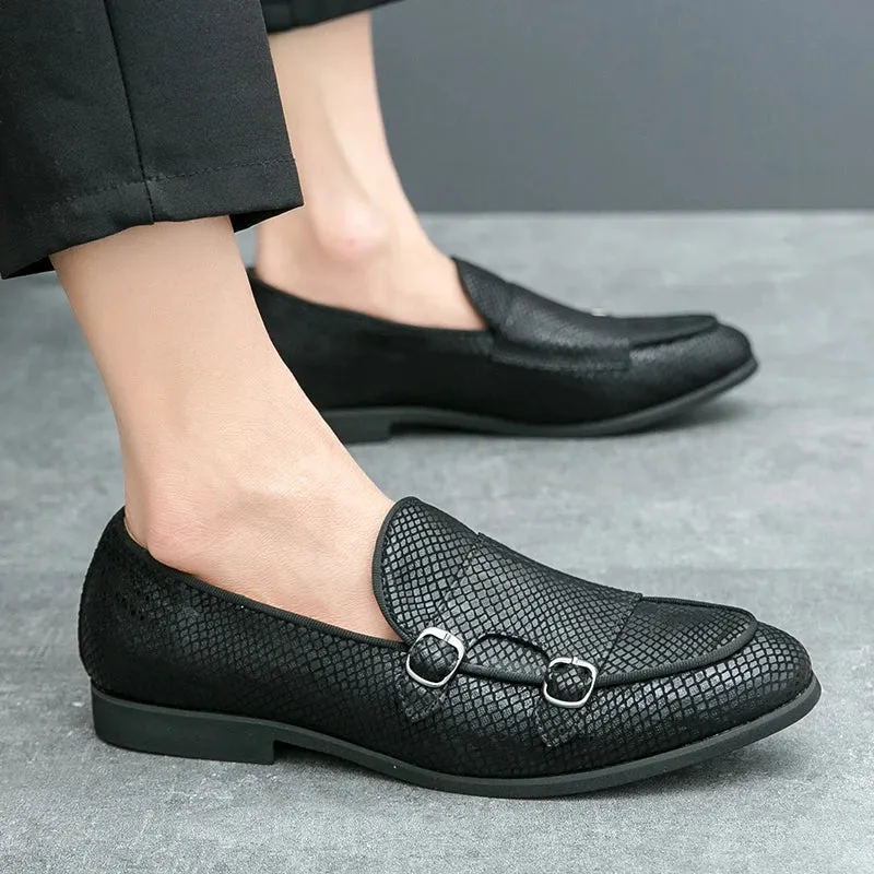 Valerion Herren Monk Strap Loafer mit spitzer Form