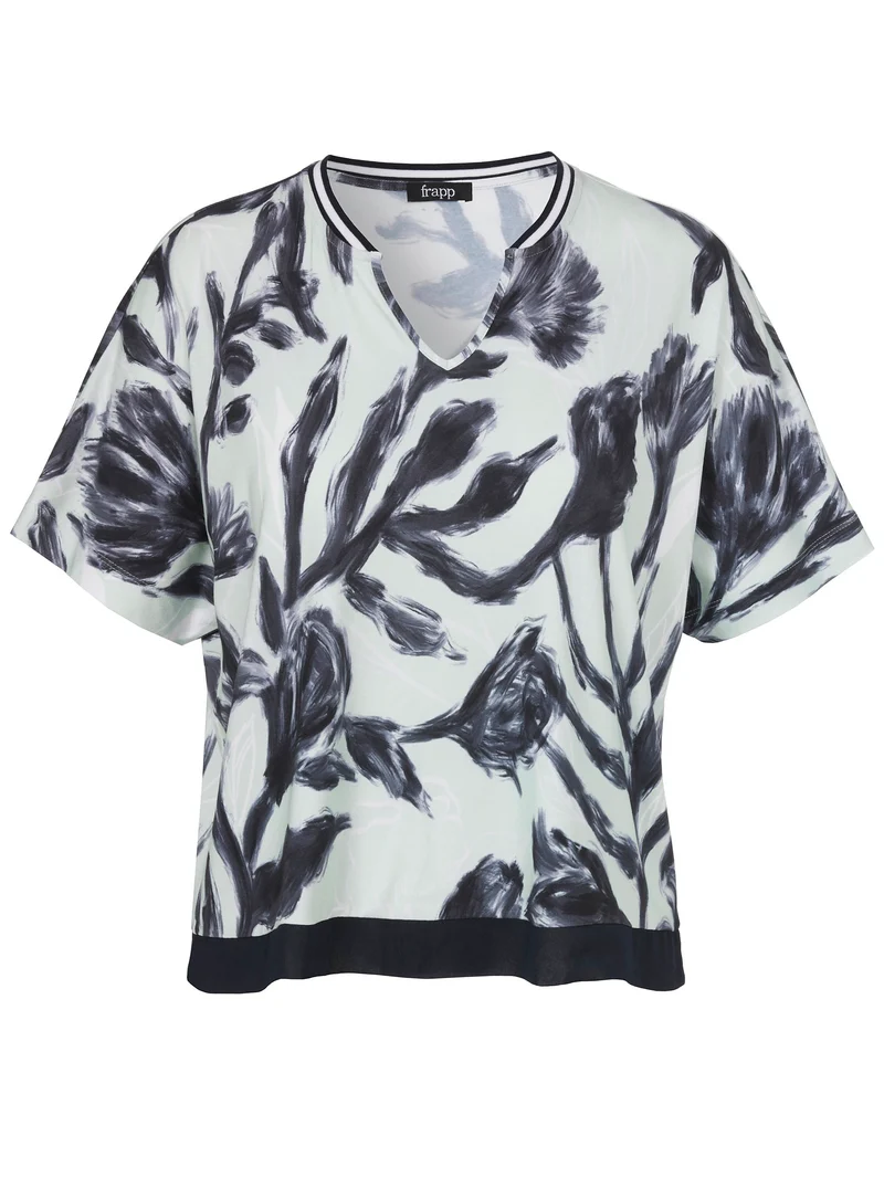 T-Shirt V-Ausschnitt ohne Arm Druck