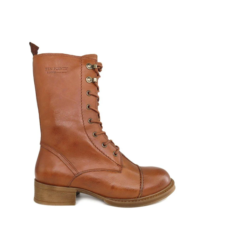 Pandora Laced boots — Cognac