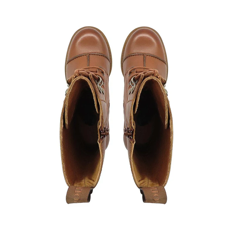 Pandora Laced boots — Cognac