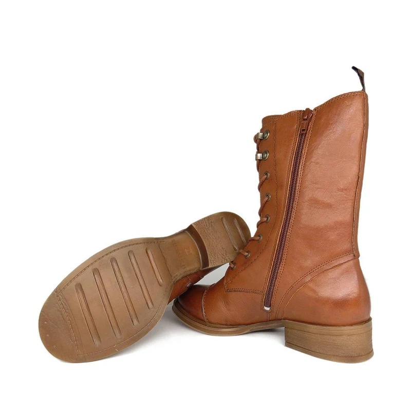 Pandora Laced boots — Cognac