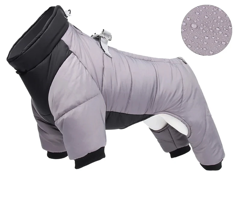 Kirevon Hunde-Winterjacke aus Polyester mit Wattierung und Ringbefestigung