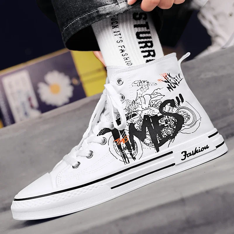 Solvire Herren Canvas High-Top Sneaker mit Schnürung