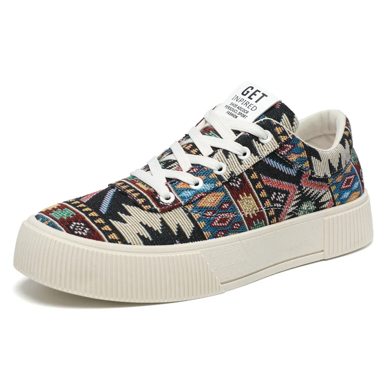 Aurevix Herren Canvas Sneaker mit Schnürung und rutschfester Gummisohle