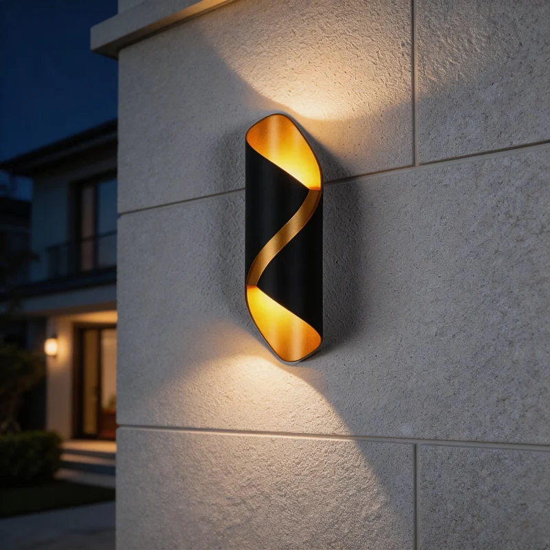 Arvion LED Wandleuchte Spiraldesign 6W Warmweiß Innen und Außen
