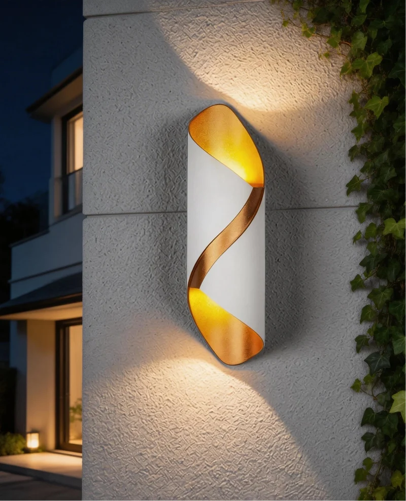 Arvion LED Wandleuchte Spiraldesign 6W Warmweiß Innen und Außen