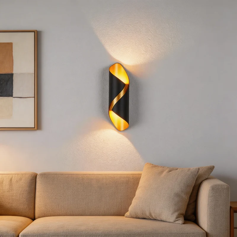 Arvion LED Wandleuchte Spiraldesign 6W Warmweiß Innen und Außen