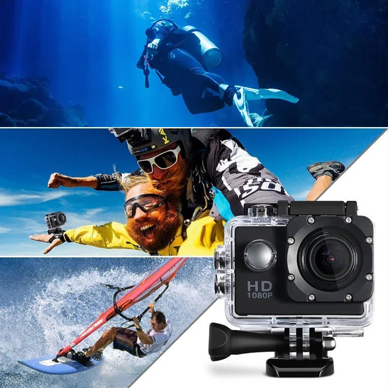 AquaView 720 Action Camera – Sportkamera mit 2.0" Bildschirm und Unterwassergehäuse