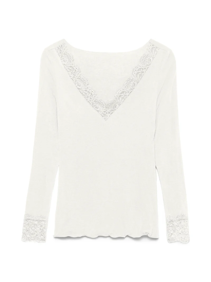 Vmskye Ls V-neck Lace Top Jrs Noos