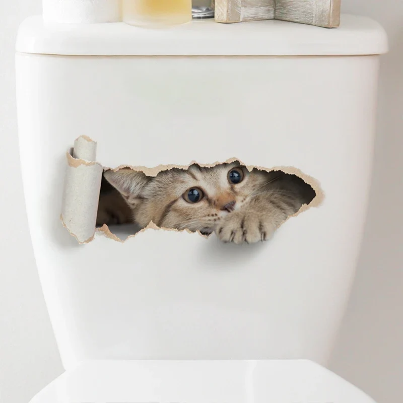 Toiletten-Aufkleber mit Katzenmotiv aus PVC