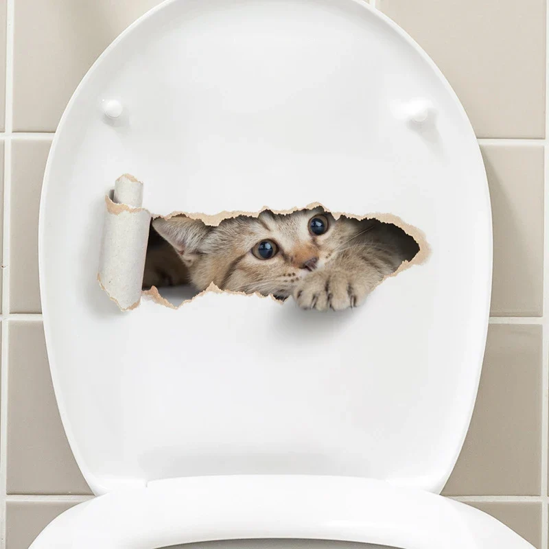 Toiletten-Aufkleber mit Katzenmotiv aus PVC