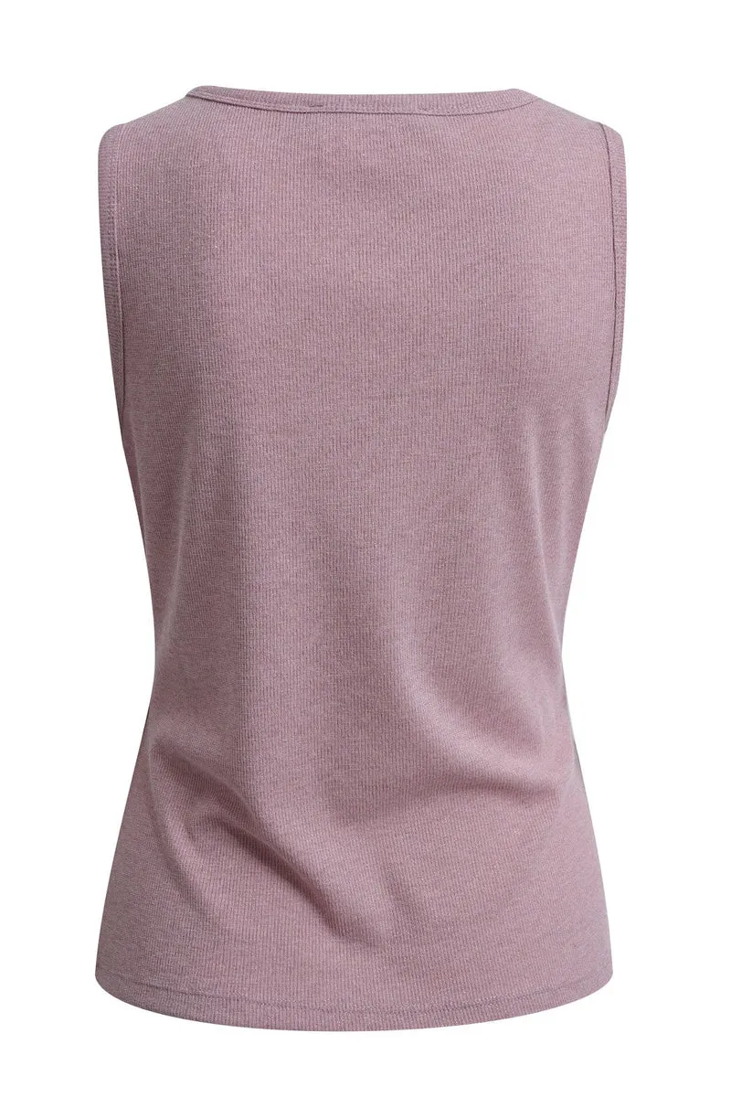 Fitted Metallic Rib Tanktop