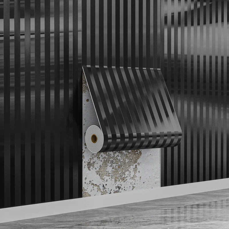 Velstra Selbstklebende 3D Streifen Tapete aus PVC