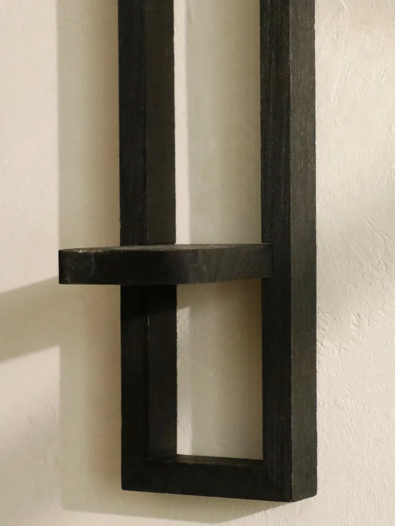 Velvara Wandkerzenhalter aus Holz mit Ablagefläche