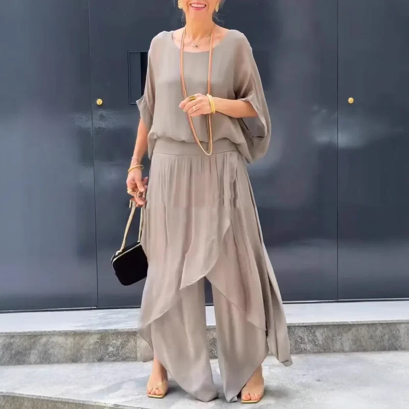Elarisse Chiffon Zweiteiler mit weitem Bein