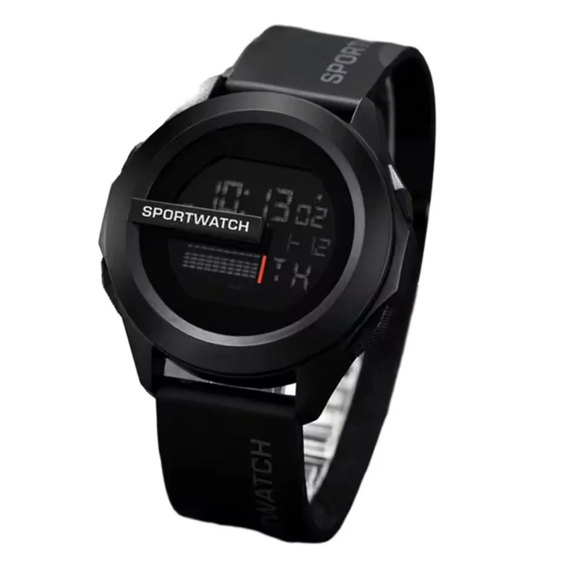 Digitale Armbanduhr mit LED-Display und Silikonarmband