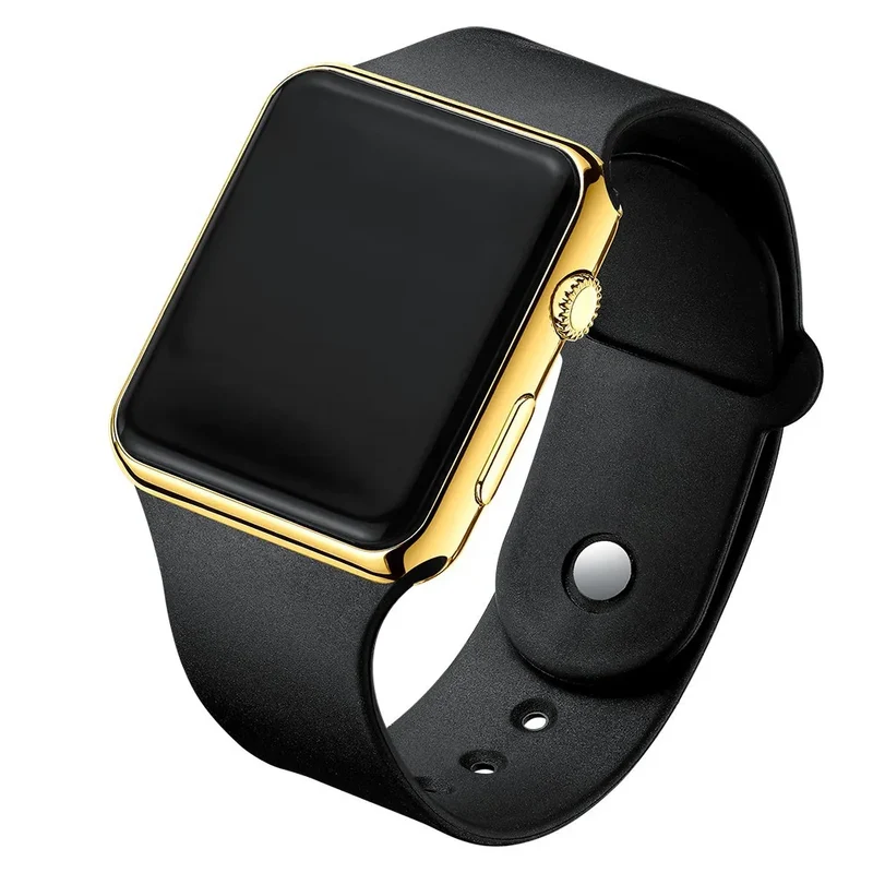 Digitale Armbanduhr mit LED-Display und Silikonarmband
