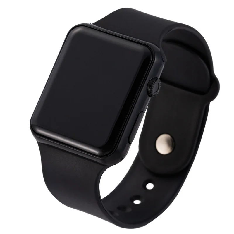 Digitale Armbanduhr mit LED-Display und Silikonarmband