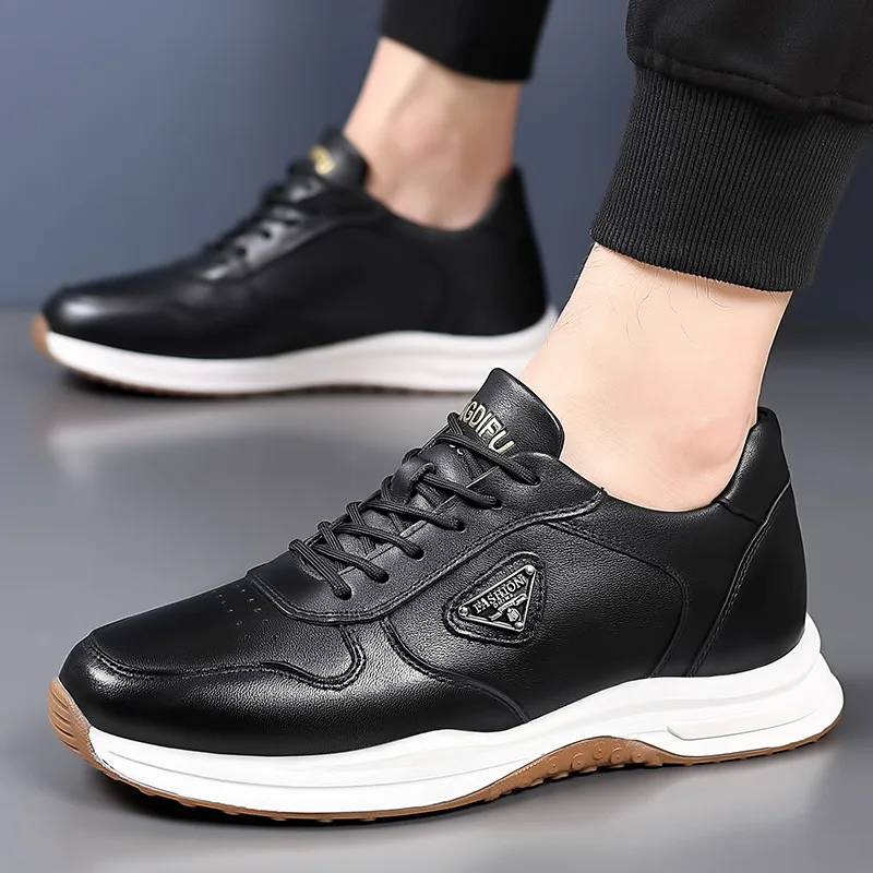 Cavento Sneaker mit Slip-On und Schnürung – Freizeitschuh mit Lederoberfläche und Profilsohle