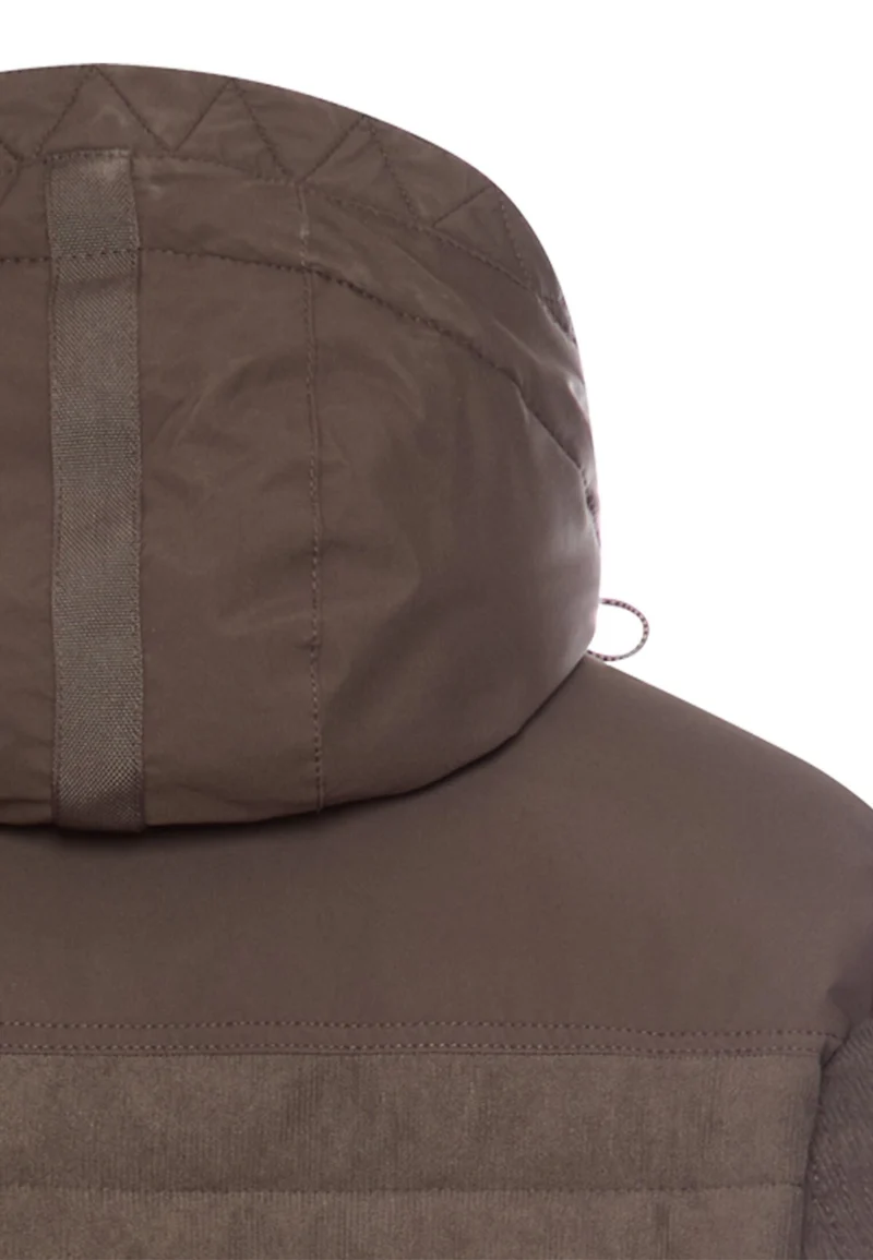 Cordjacke mit abnehmbarer Kapuze