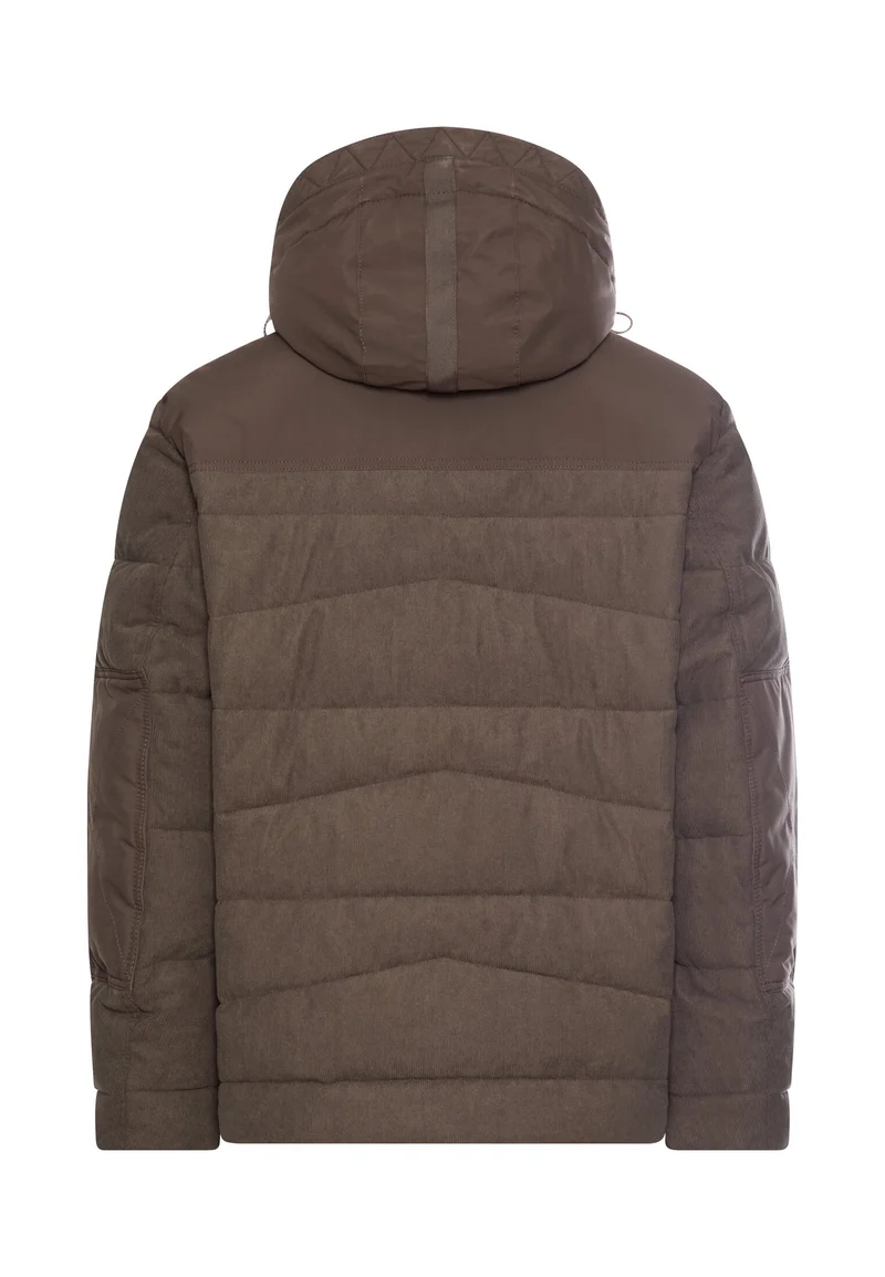 Cordjacke mit abnehmbarer Kapuze