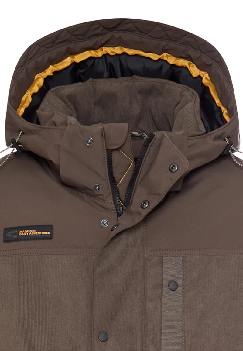 Cordjacke mit abnehmbarer Kapuze