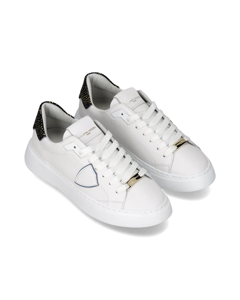 Sneakers Temple Tennis Women, White Black