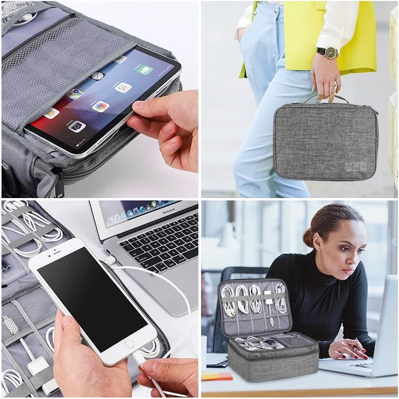 Kabel-Organizer Tasche aus Oxford-Material mit Reißverschluss