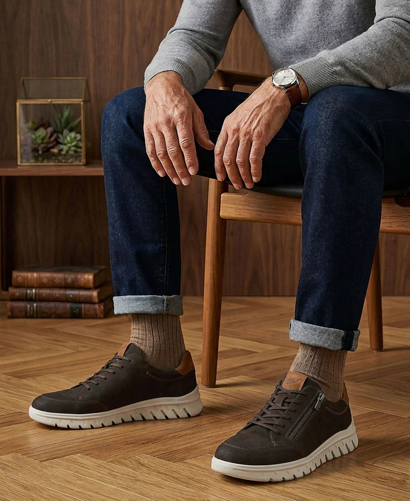 WAUGHNEY DK BROWN Wide Fit