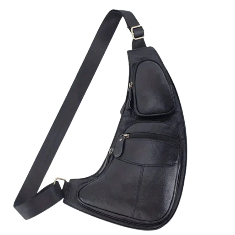 Corvian Schultertasche aus Leder mit mehreren Reißverschlussfächern und verstellbarem Gurt