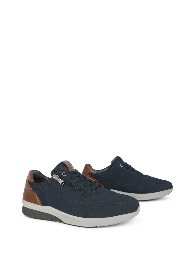 WALEED NAVY~COGNAC Extra Wide Fit