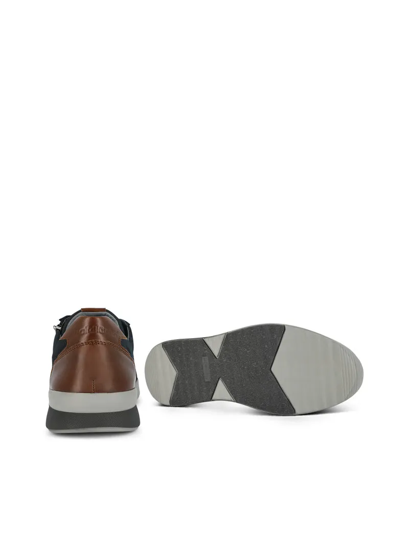 WALEED NAVY~COGNAC Extra Wide Fit