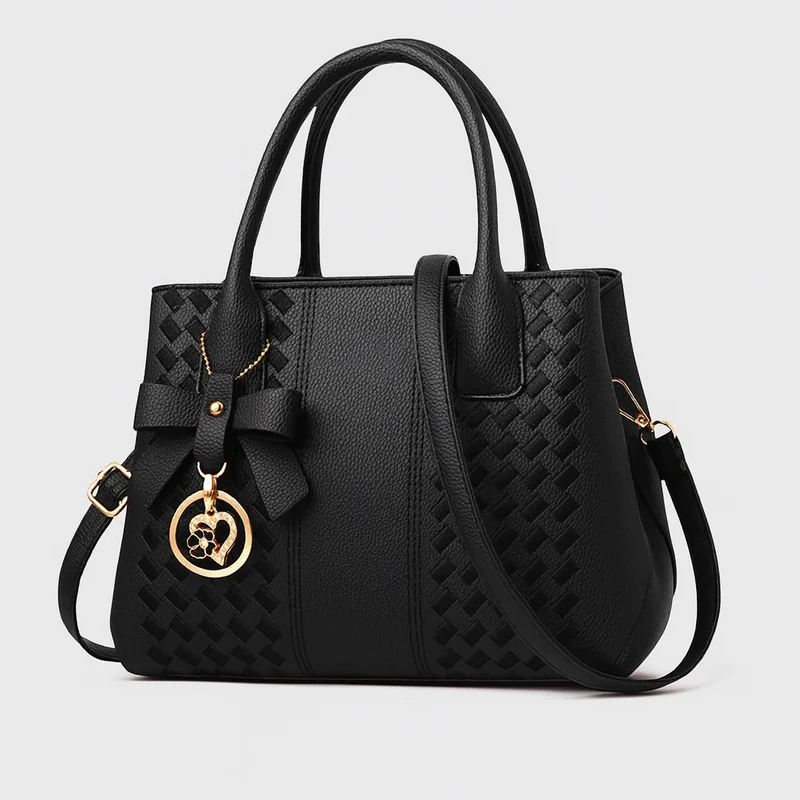 Zeravia Schultertasche Damen PU verstellbarer Gurt Schleife mehrere Fächer
