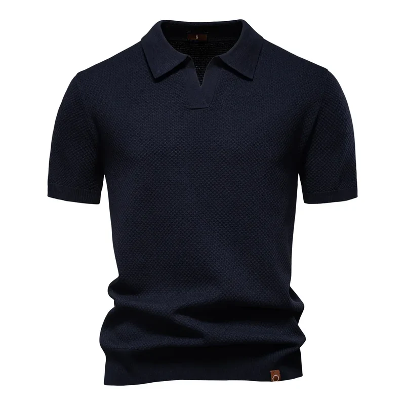 Calviro Polo Herren kurzarm Polyester Viskose Kragen mit Knopfleiste einfarbig