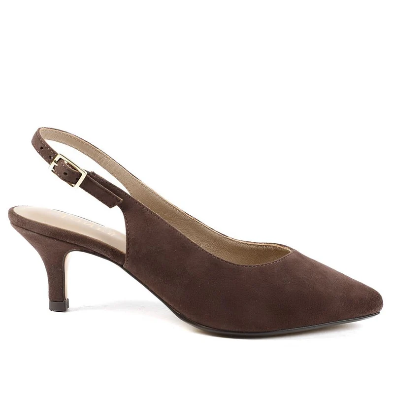 Zaria Slingback Heels - ZARIA / 325 142 - Choco Suede