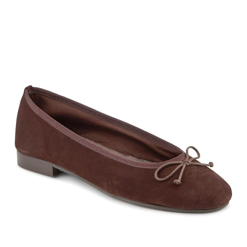 Ofelia Bow Detail Leather Pumps - OFELIA / 328 560 - Chocolate Suede