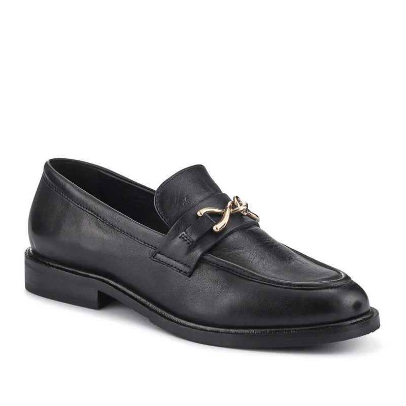 MARI Leather Loafers - MARI / 324 373 - Black