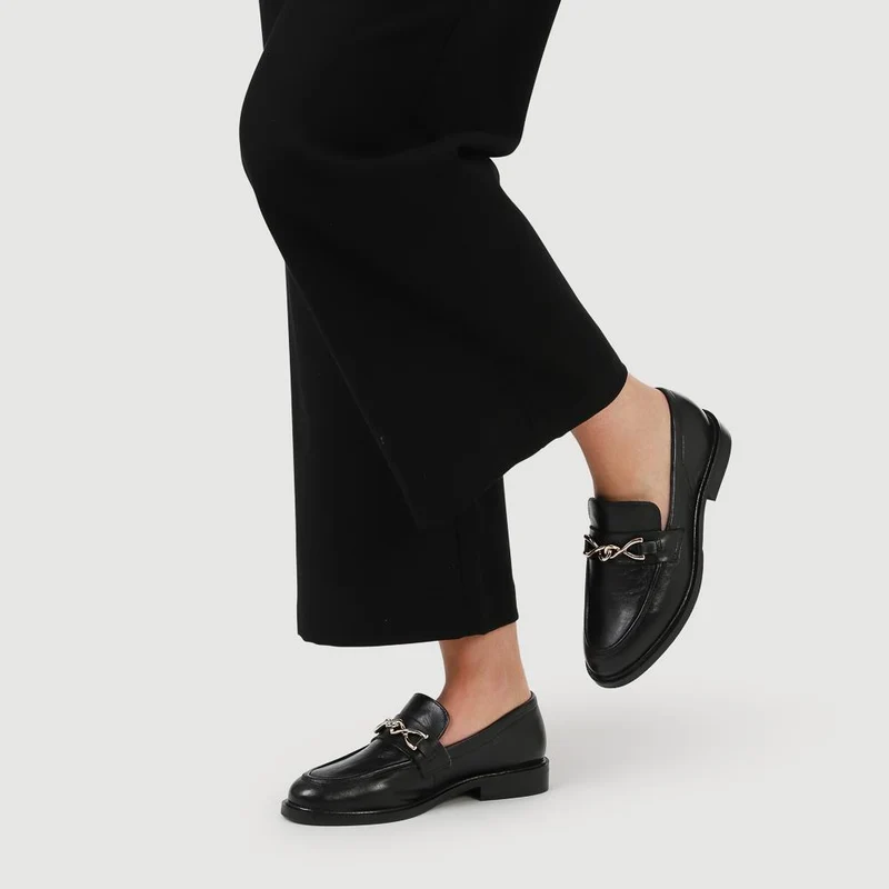 MARI Leather Loafers - MARI / 324 373 - Black