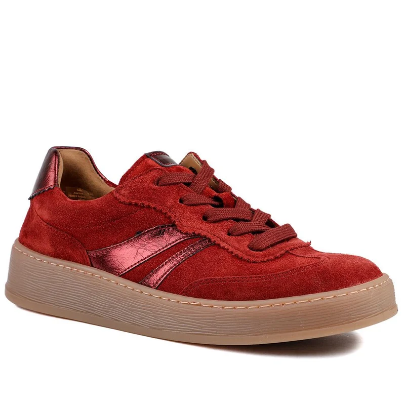 Dahma Gabor Leather Lace-Up Trainers - GAB42510 / 328 029 - Red Suede